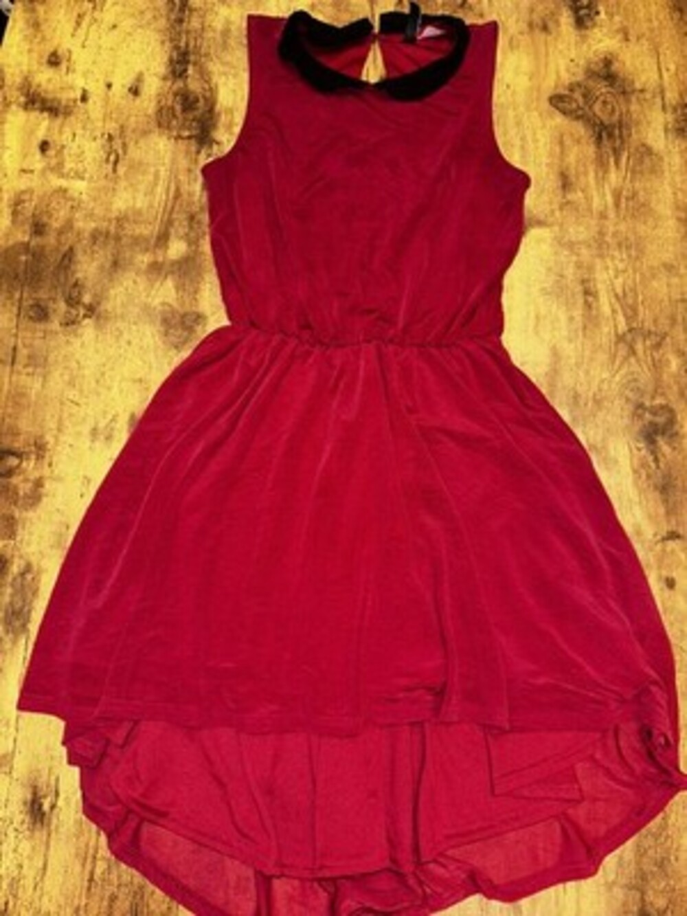 H&M Divided Red High-Low Dress with Contrast Peter Pan Collar #203